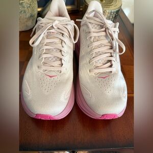 ❌SOLD❌Hoka Women's Cream and Pink Athletic Shoes